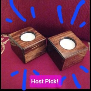 HOST PICK! Wood candle holders 2 pk